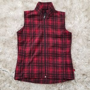 Woolrich Zip-Up Fleece Plaid Vest Size Small